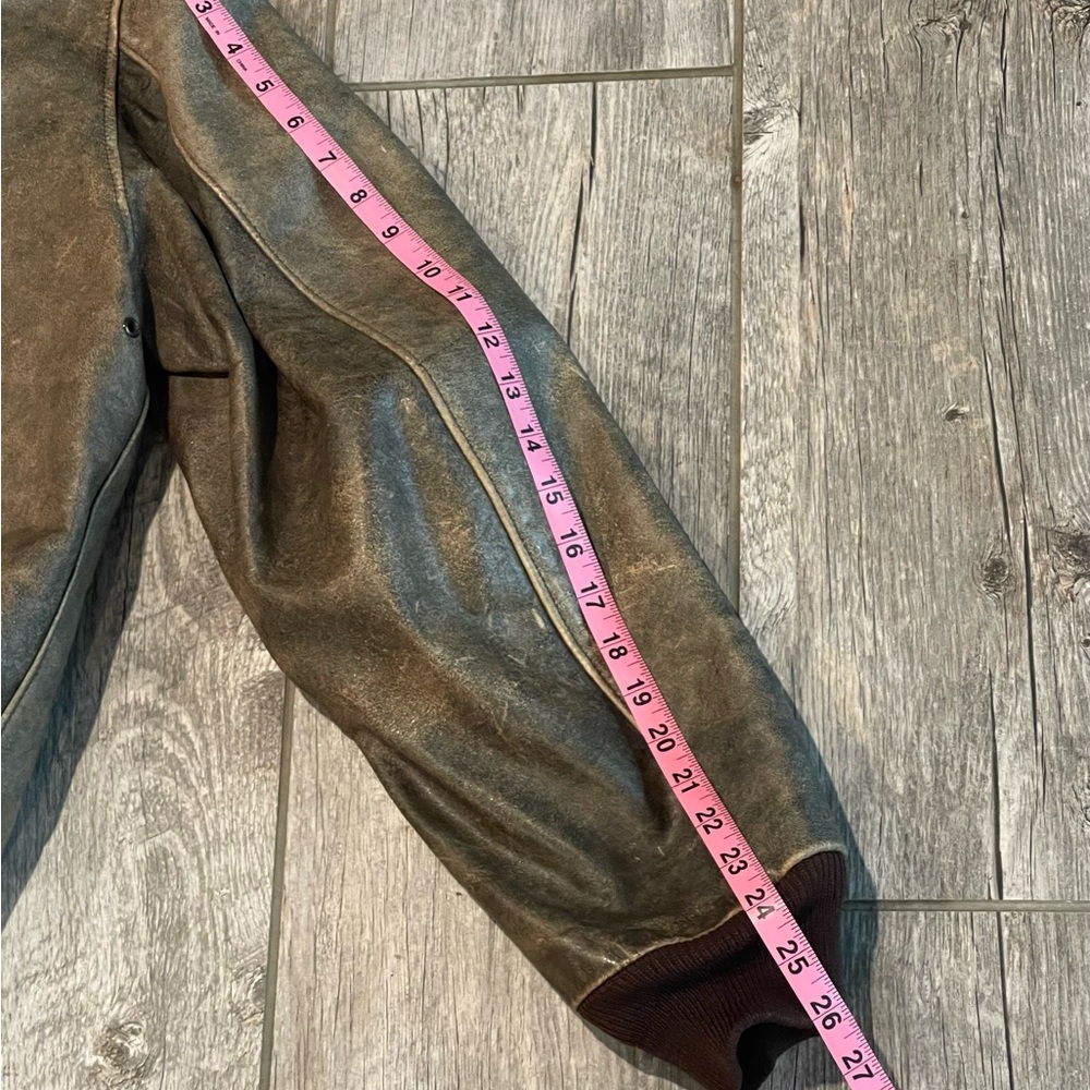 Banana Republic Distressed Leather Bomber Jacket - Picture 9 of 13